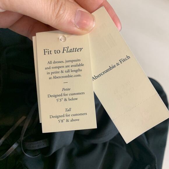 Abercrombie & Fitch Dress Womens S Small Black Bodycon Halter Keyhole Lined Midi - Picture 10 of 16